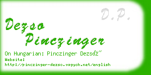 dezso pinczinger business card